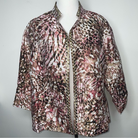 Chico's Jackets & Blazers - NWT CHICO'S Bernita Animal Pattern Caliente Coral Open Jacket